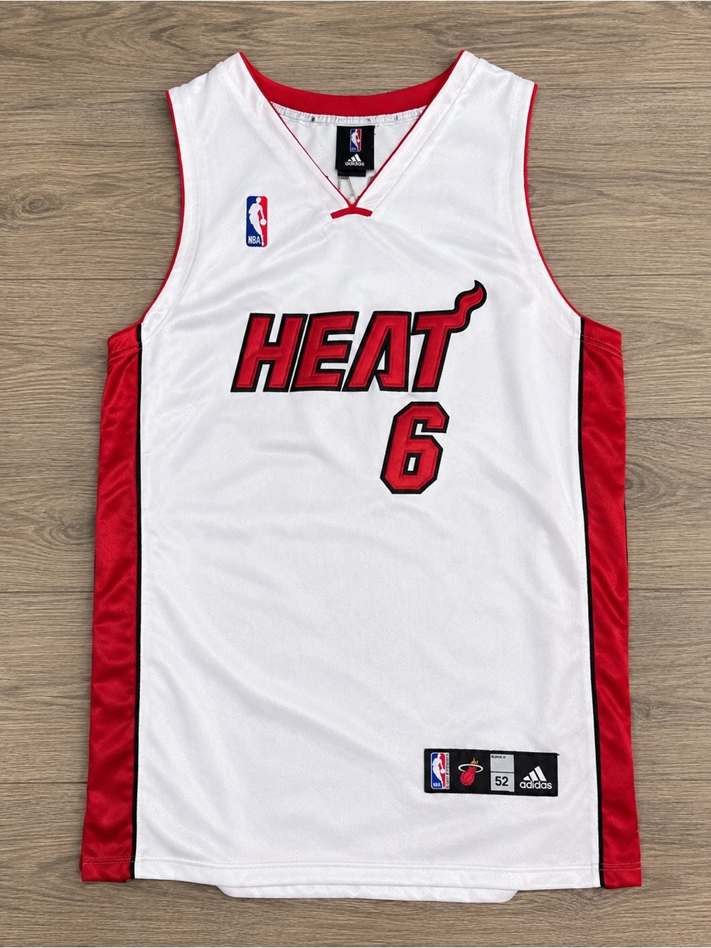 Title: LeBron James #6 Miami Heat Adidas Basketball Jersey Size 52 XL